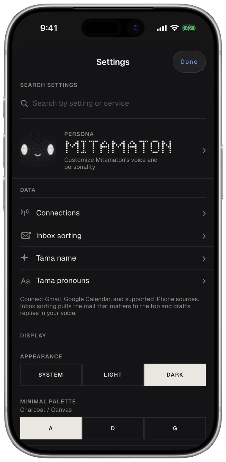 Settings showing each connection as a separate permission